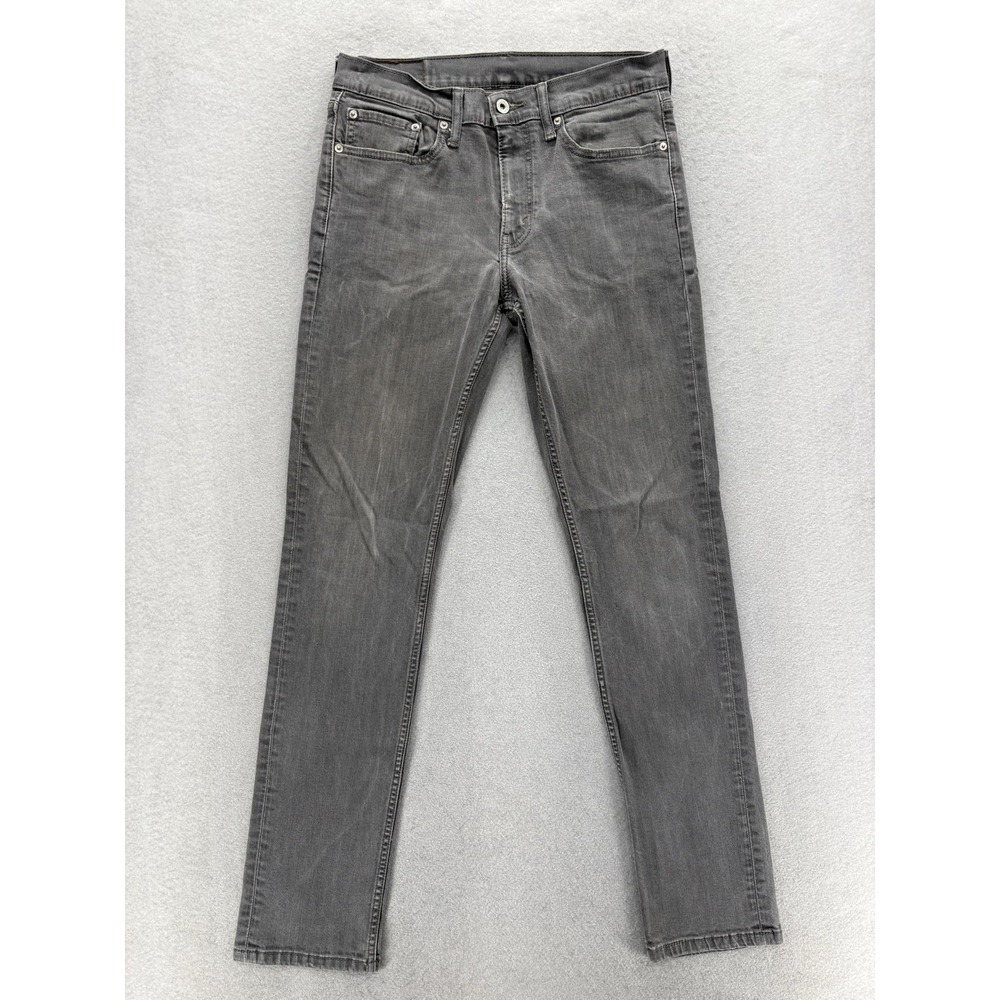 Levis 511 Jeans Mens 32x34 Gray Medium Wash Slim Straight Distressed Denim Pants
